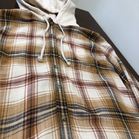 American Eagle Plaid Button Down Hoodie Size M - Picture 16 of 16